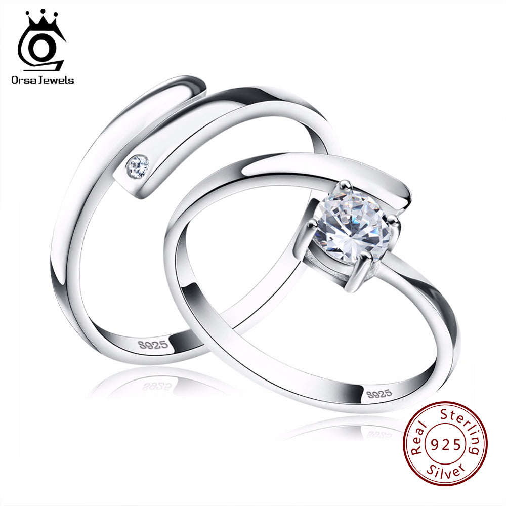 ORSA JEWELS 925 Silver Ring Set with CZ