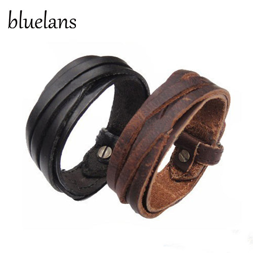 Men Women Unisex Multi thong braided  Leather Bracelet