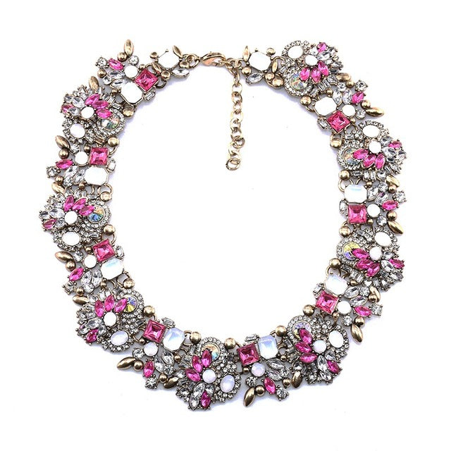 Rhinestone Flower Necklaces