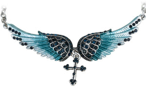 Angel Wing Cross Choker Necklace